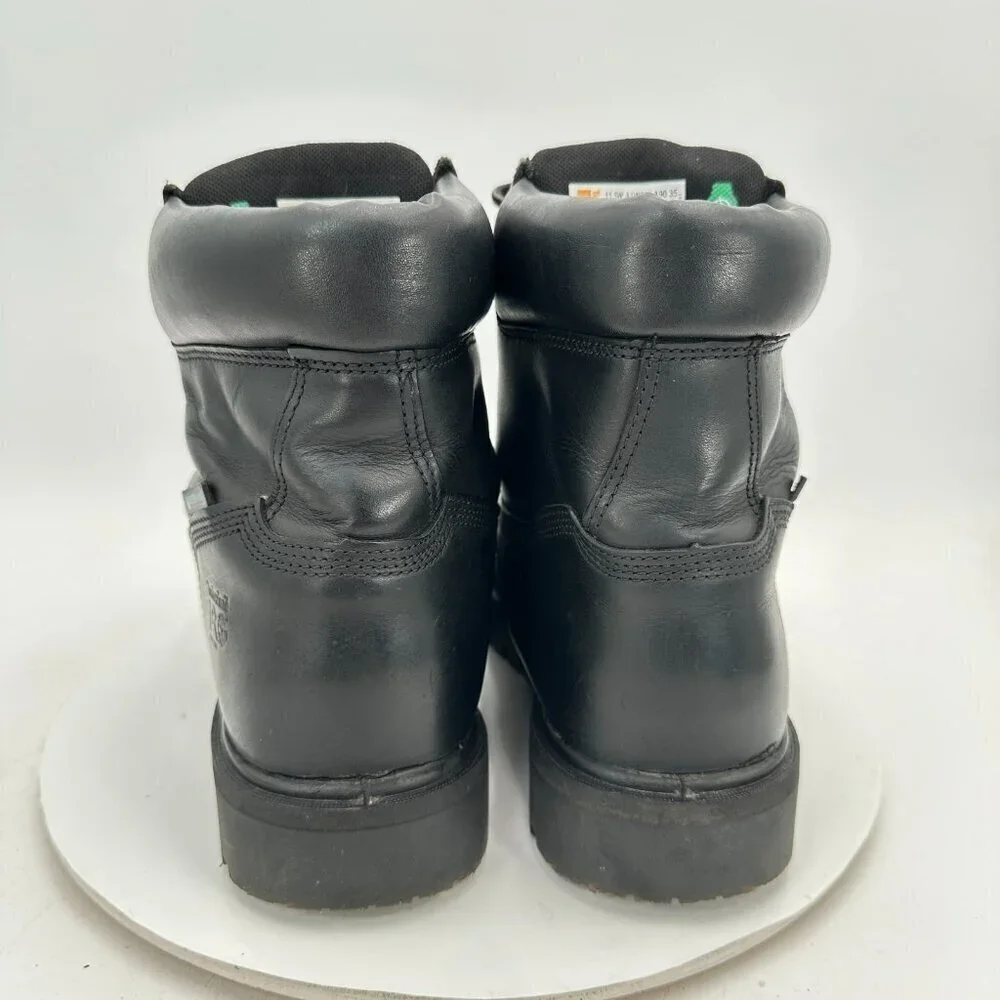 Timberland Pro Men Size 11.5W A1W6M Black Leather Wide Direct Attach Work Boot